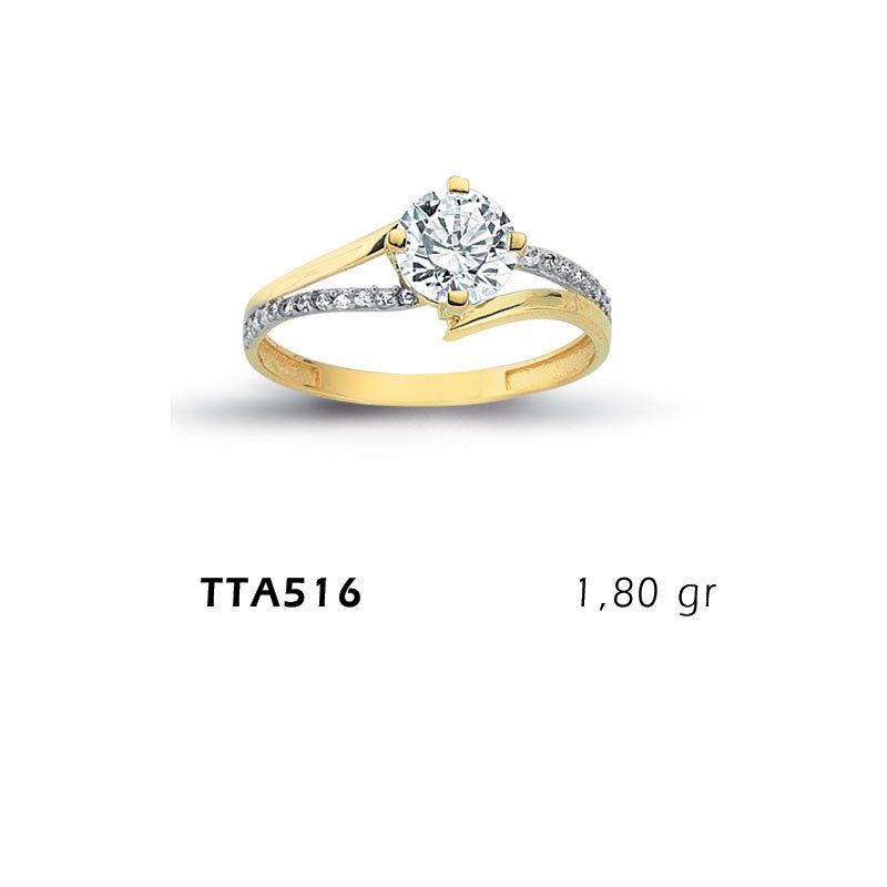 Beelo Gold 14K Altın Tek Taş Yüzük BGTTA516