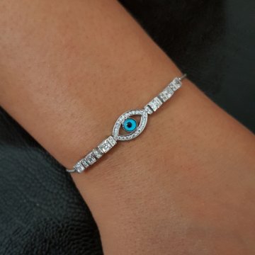 Beelo Silver 925K Gümüş Nazar Göz Bileklik