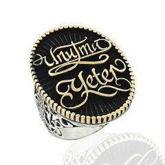 Beelo Silver 925K Gümüş Unutma Yeter Yazılı Erkek Yüzük
