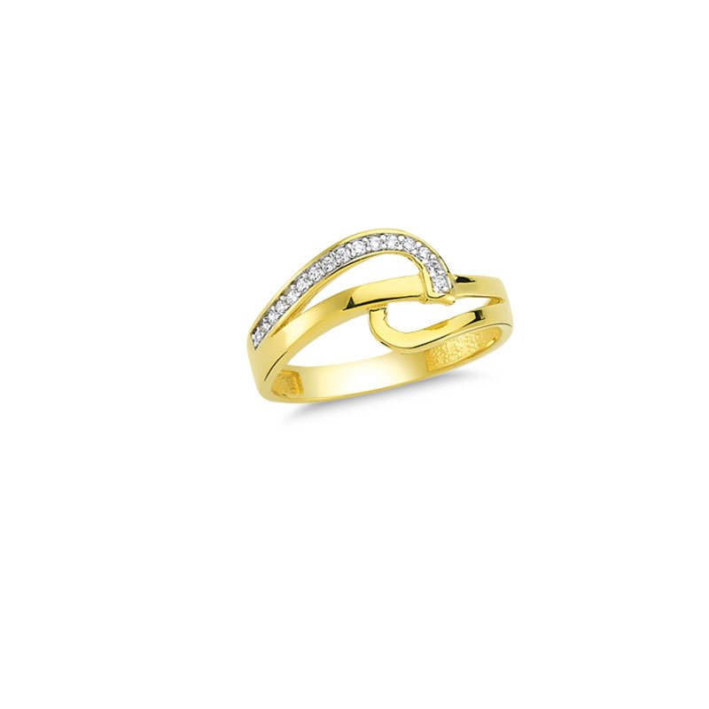 Beelo Gold 14K Altın Taşlı Tasarım Yüzük