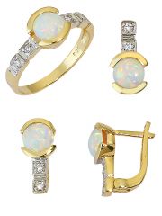 Beelo Gold 14K Altın Renkli Taşlı Set BGTO019