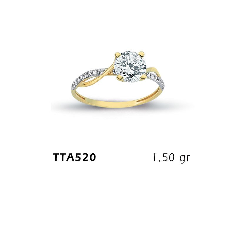 Beelo Gold 14K Altın Tek Taş Yüzük BGTTA520