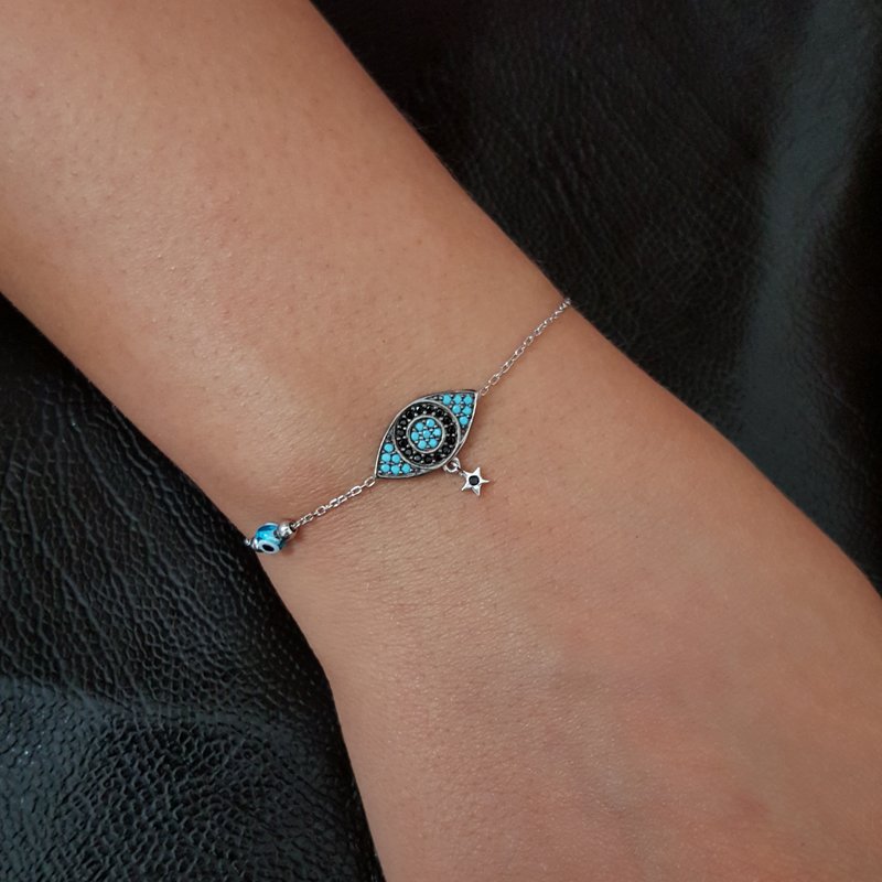 Beelo Silver 925K Gümüş Nazar Göz Bileklik