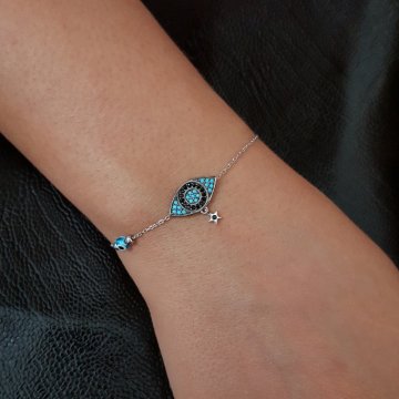 Beelo Silver 925K Gümüş Nazar Göz Bileklik