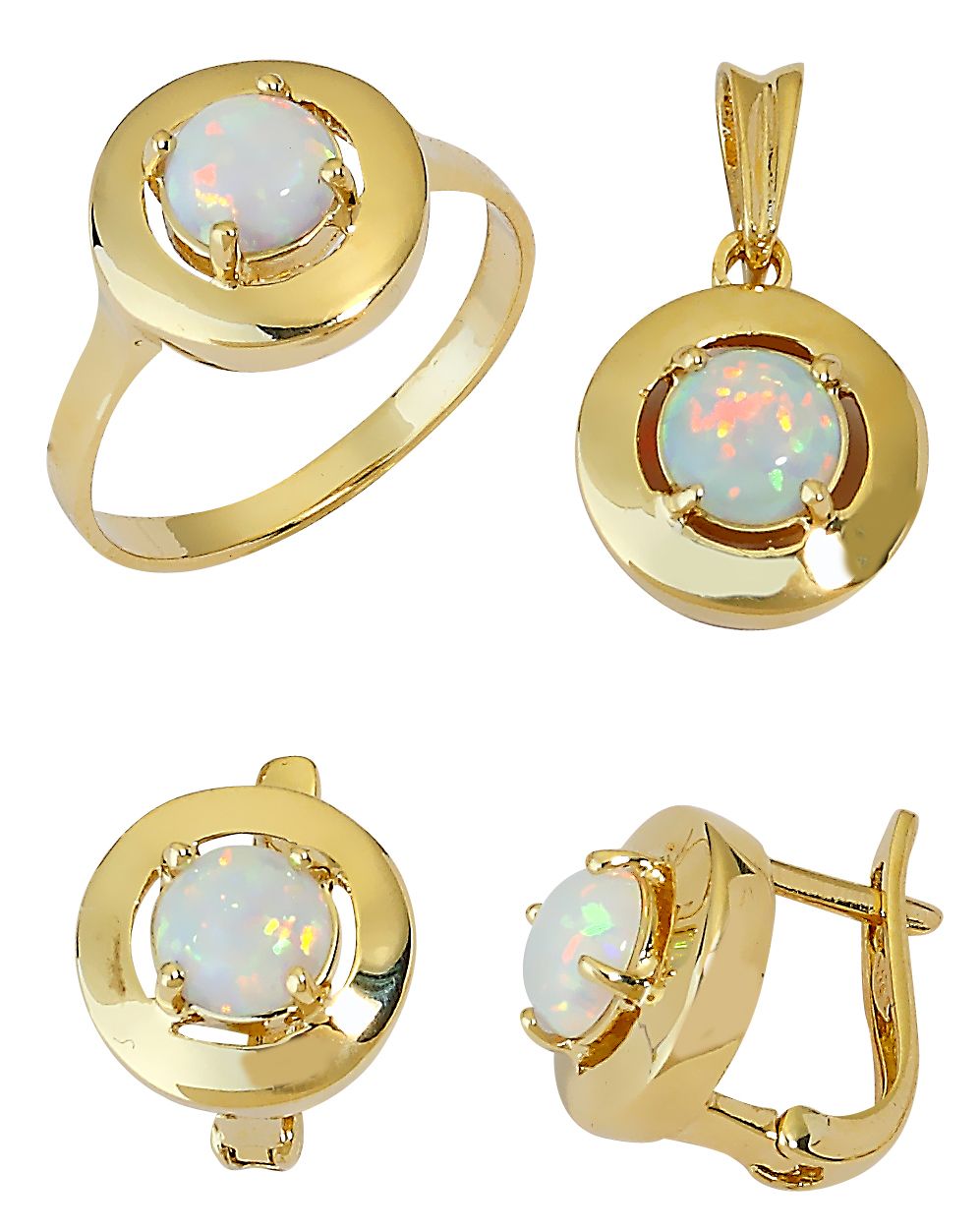 Beelo Gold 14K Altın Renkli Taşlı Set BGTO020