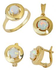 Beelo Gold 14K Altın Renkli Taşlı Set BGTO020