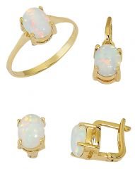 Beelo Gold 14K Altın Renkli Taşlı Set BGTO021