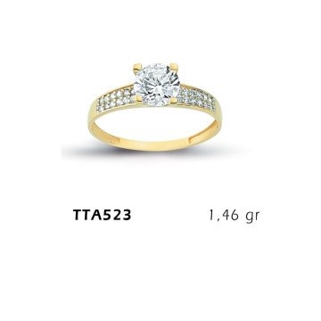 Beelo Gold 14K Altın Tek Taş Yüzük BGTTA523