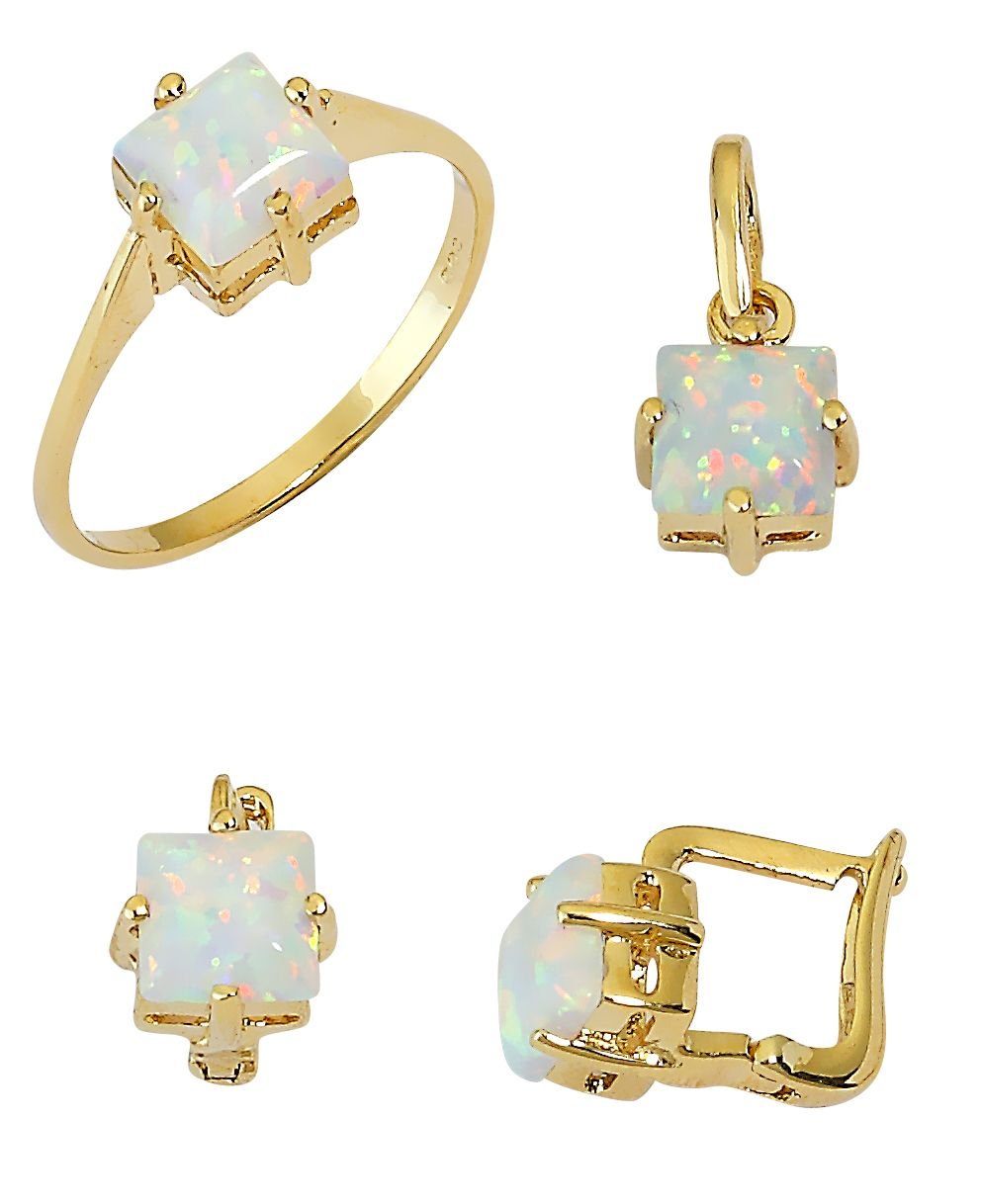 Beelo Gold 14K Altın Renkli Taşlı Set BGTO024