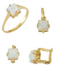 Beelo Gold 14K Altın Renkli Taşlı Set BGTO024