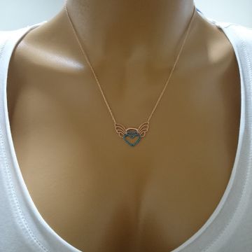 Beelo Silver 925K Gümüş Kalp Melek Kanadı Kolye