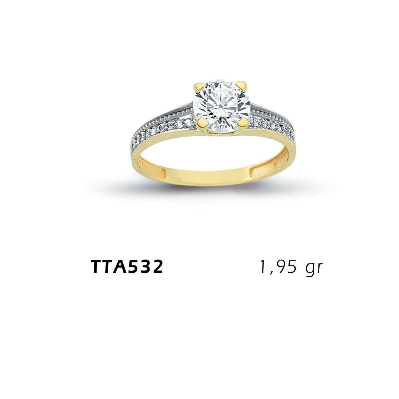 Beelo Gold 14K Altın Tek Taş Yüzük BGTTA532