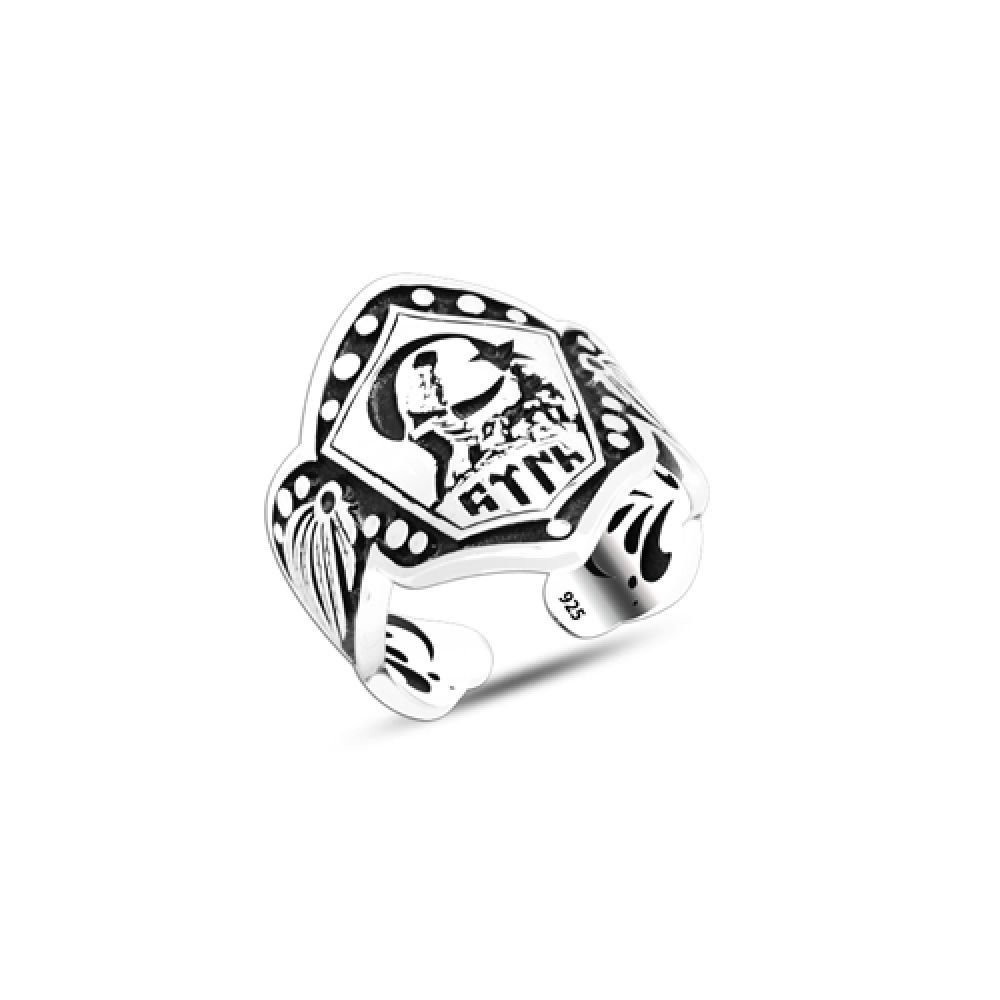 Beelo Silver 925K Gümüş Mustafa Kemal Atatürk Erkek Yüzük