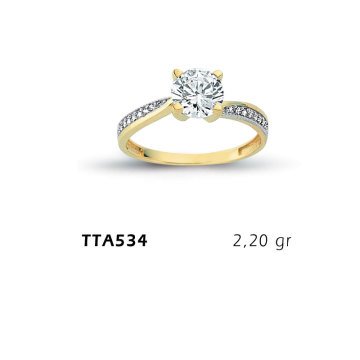 Beelo Gold 14K Altın Tek Taş Yüzük BGTTA534