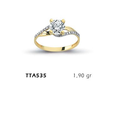 Beelo Gold 14K Altın Tek Taş Yüzük BGTTA535