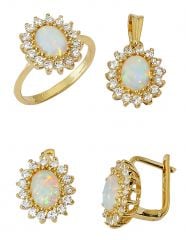 Beelo Gold 14K Altın Renkli Taşlı Set BGTO028