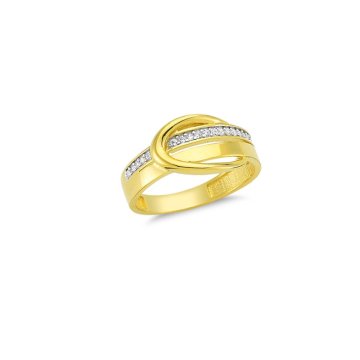 Beelo Gold 14K Altın Taşlı Tasarım Yüzük