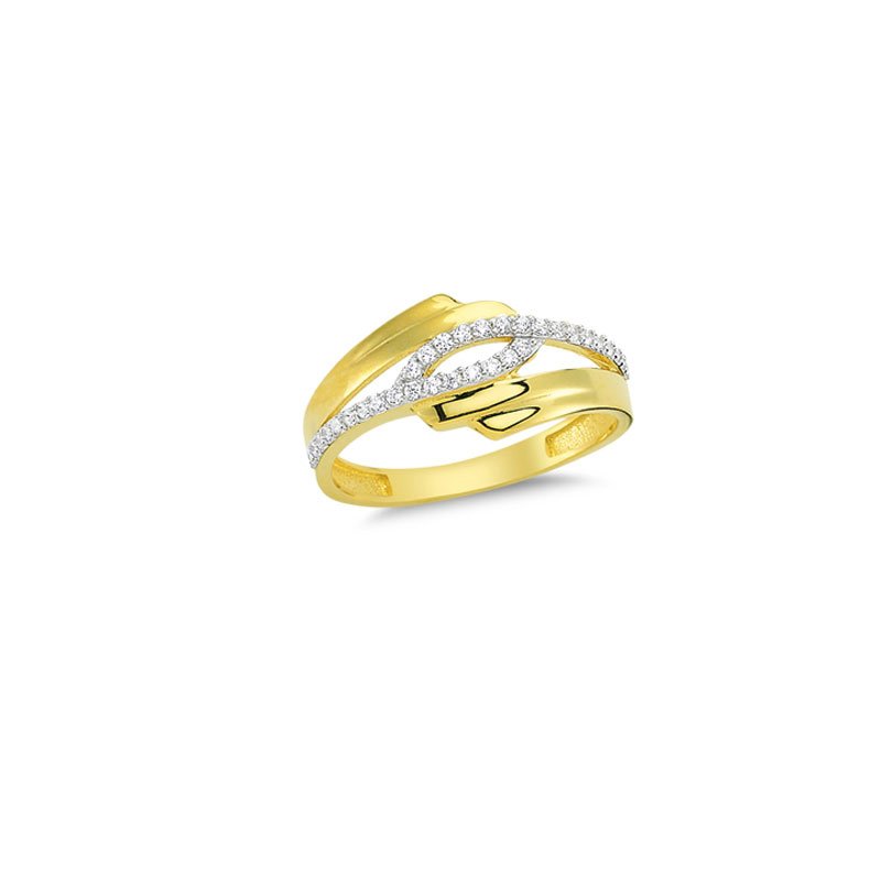 Beelo Gold 14K Altın Taşlı Tasarım Yüzük
