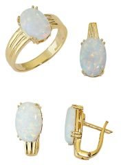 Beelo Gold 14K Altın Renkli Taşlı Set BGTO030