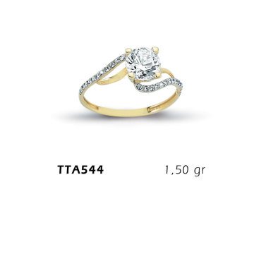 Beelo Gold 14K Altın Tek Taş Yüzük BGTTA544