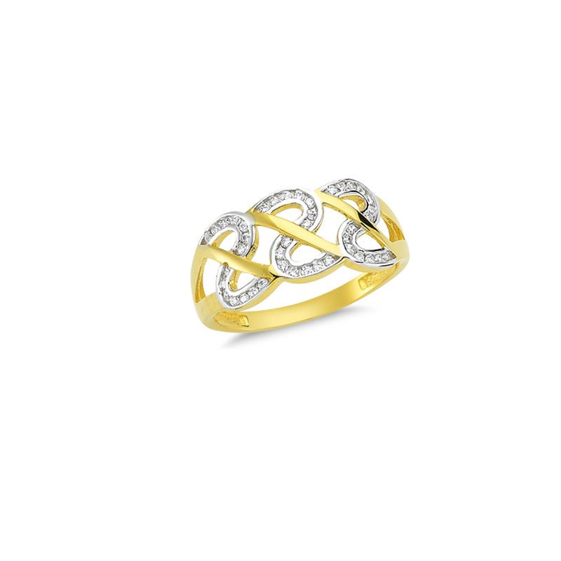 Beelo Gold 14K Altın Taşlı Tasarım Yüzük