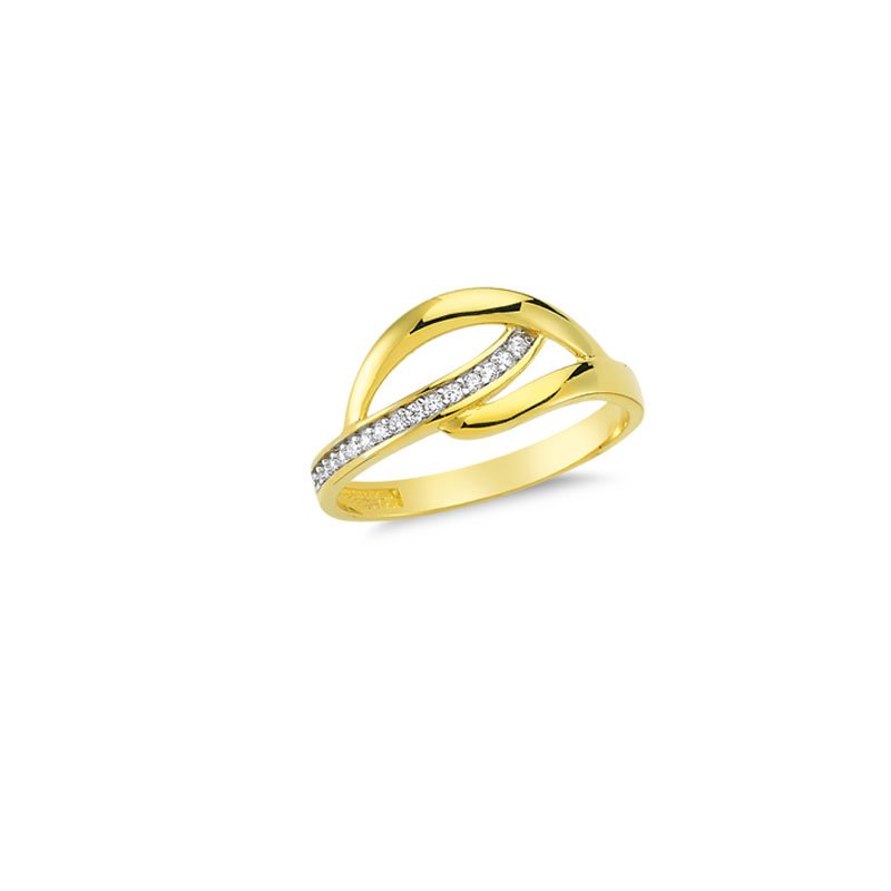 Beelo Gold 14K Altın Taşlı Tasarım Yüzük