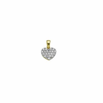 Beelo Gold 14K Altın Tasarım Taşlı Kalp Kolye Ucu