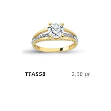 Beelo Gold 14K Altın Tek Taş Yüzük BGTTA558