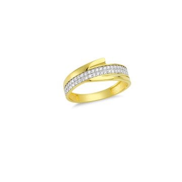 Beelo Gold 14K Altın Taşlı Tasarım Yüzük