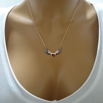 Beelo Silver 925K Gümüş Melek Kanadı Kalp Kolye
