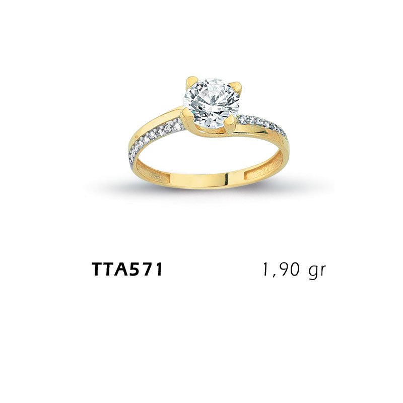 Beelo Gold 14K Altın Tek Taş Yüzük BGTTA571