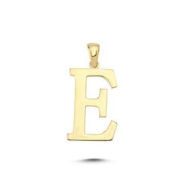 Beelo Gold 14K Altın E Harfi Kolye Ucu