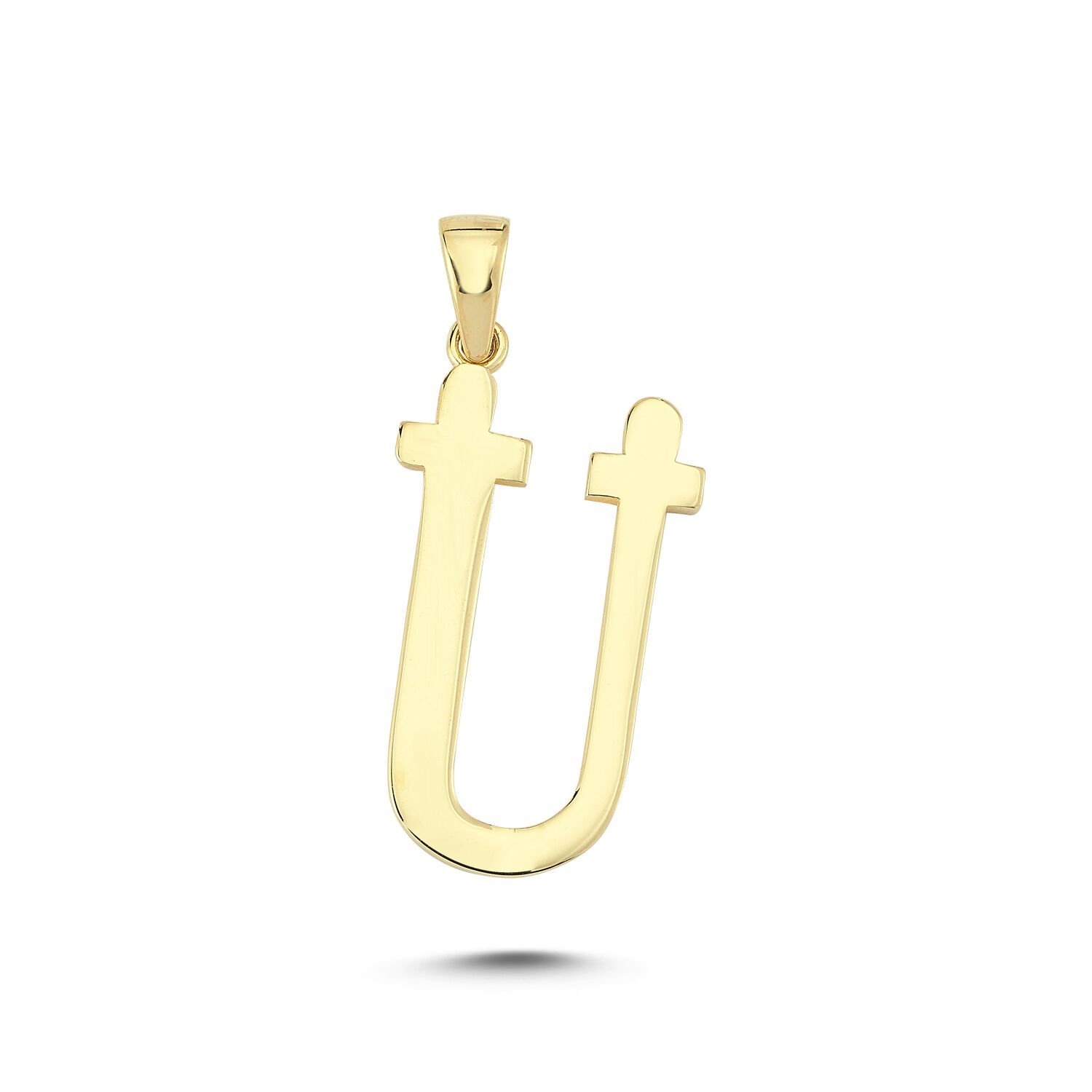 Beelo Gold 14K Altın Ü Harfi Kolye Ucu