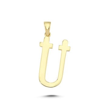 Beelo Gold 14K Altın Ü Harfi Kolye Ucu