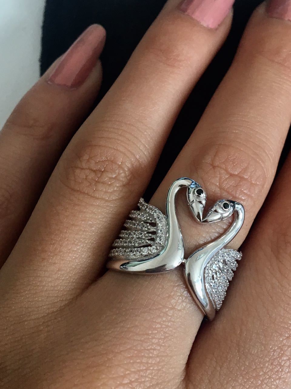 Beelo Silver  925K Gümüş Kugu Aşk Yüzük
