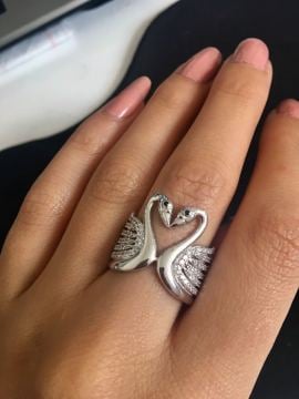Beelo Silver  925K Gümüş Kugu Aşk Yüzük