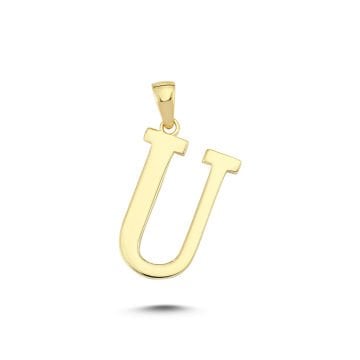 Beelo Gold 14K Altın U Harfi Kolye Ucu