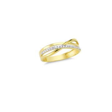Beelo Gold 14K Altın Taşlı Sarmal Tasarım Yüzük