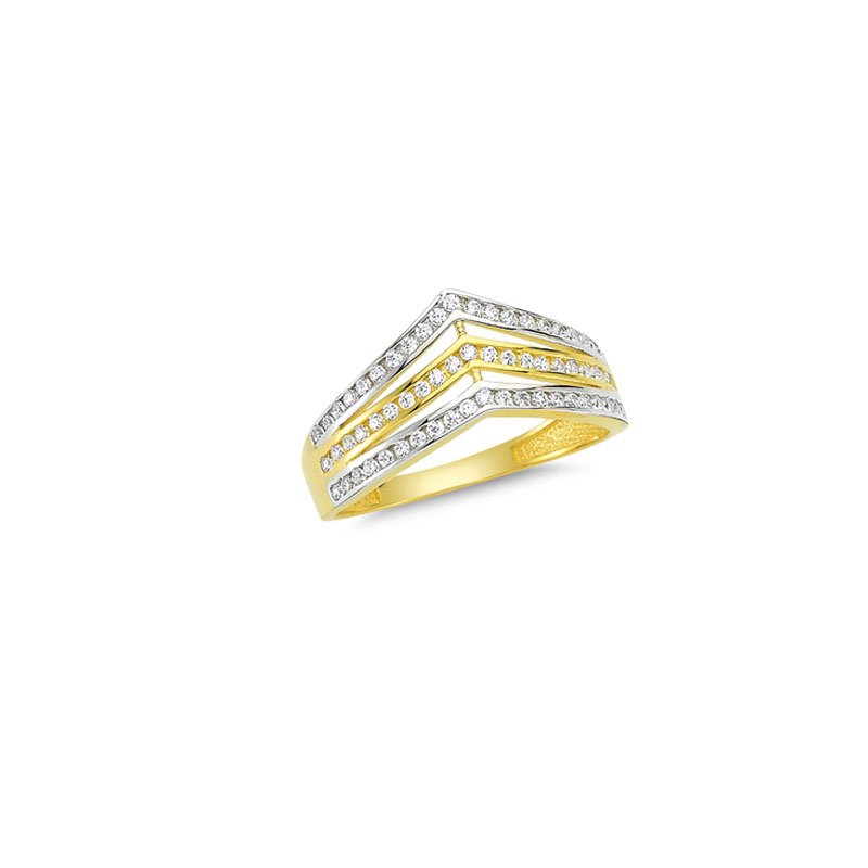 Beelo Gold 14K Altın Tasarım Taşlı Yüzük 