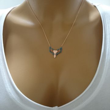 Beelo Silver 925K Gümüş Melek Kanadı Kalp Kolye