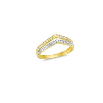 Beelo Gold 14K Altın Tasarım Taşlı Yüzük 